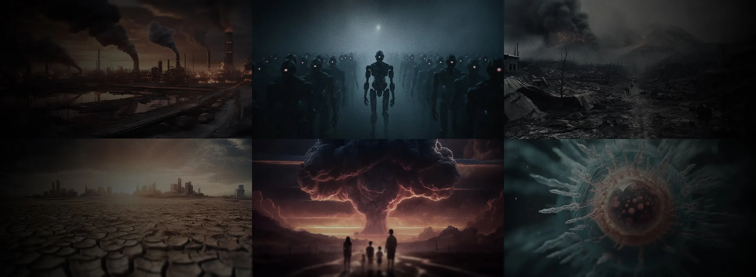 Artificial Intelligence-Created Representation of Diverse Existential Threats
