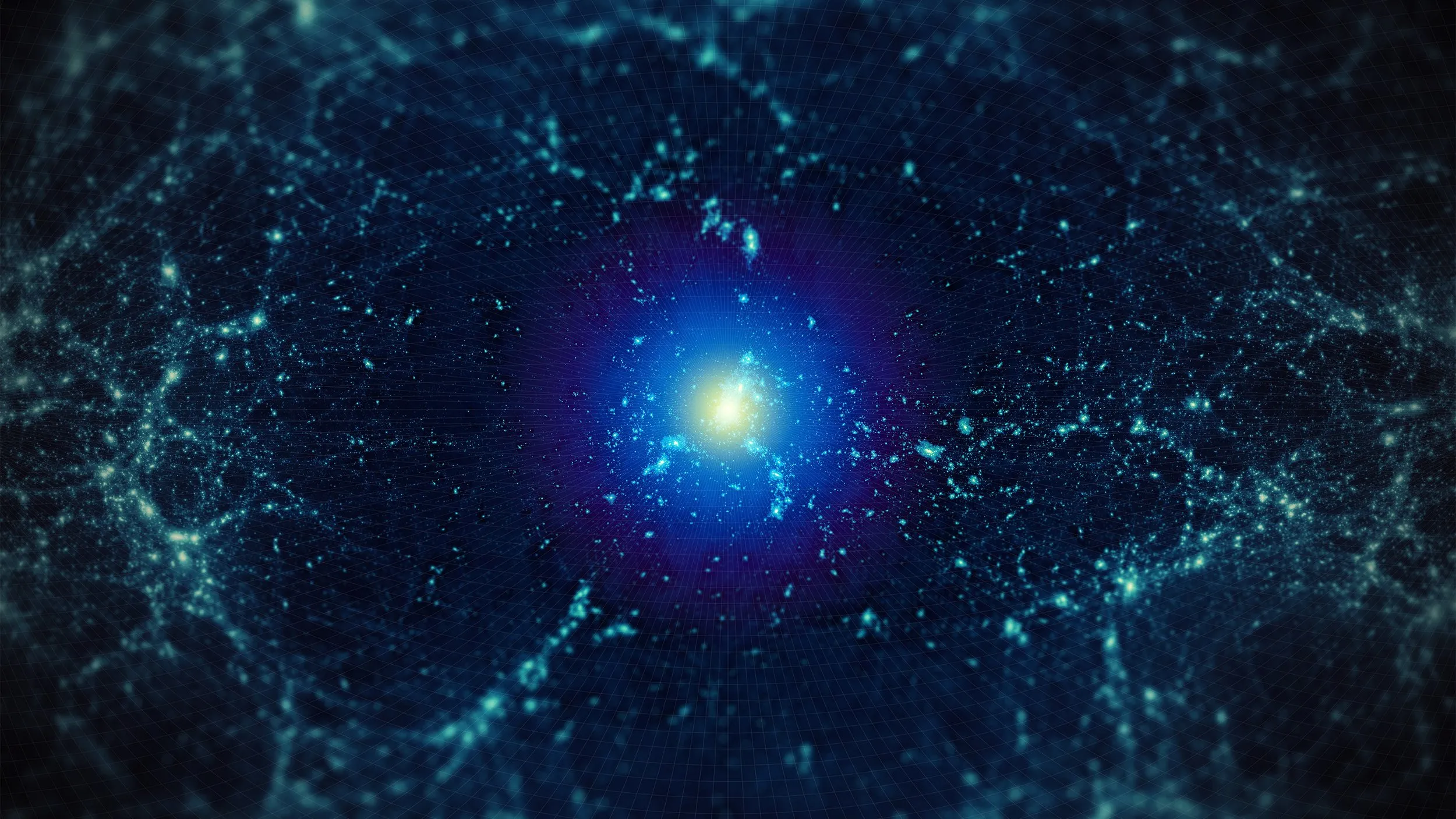 The cosmic web — filaments of galaxies around a single point of light