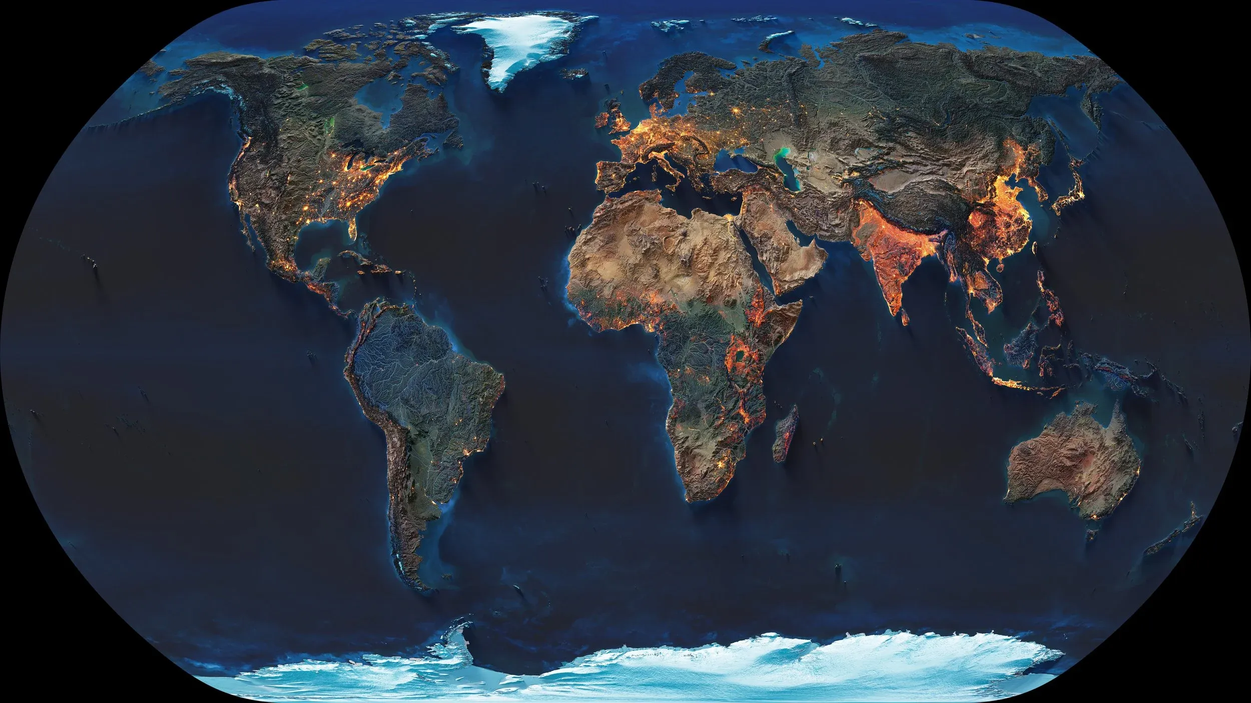 Global human population distribution in 2021 - the ecumene