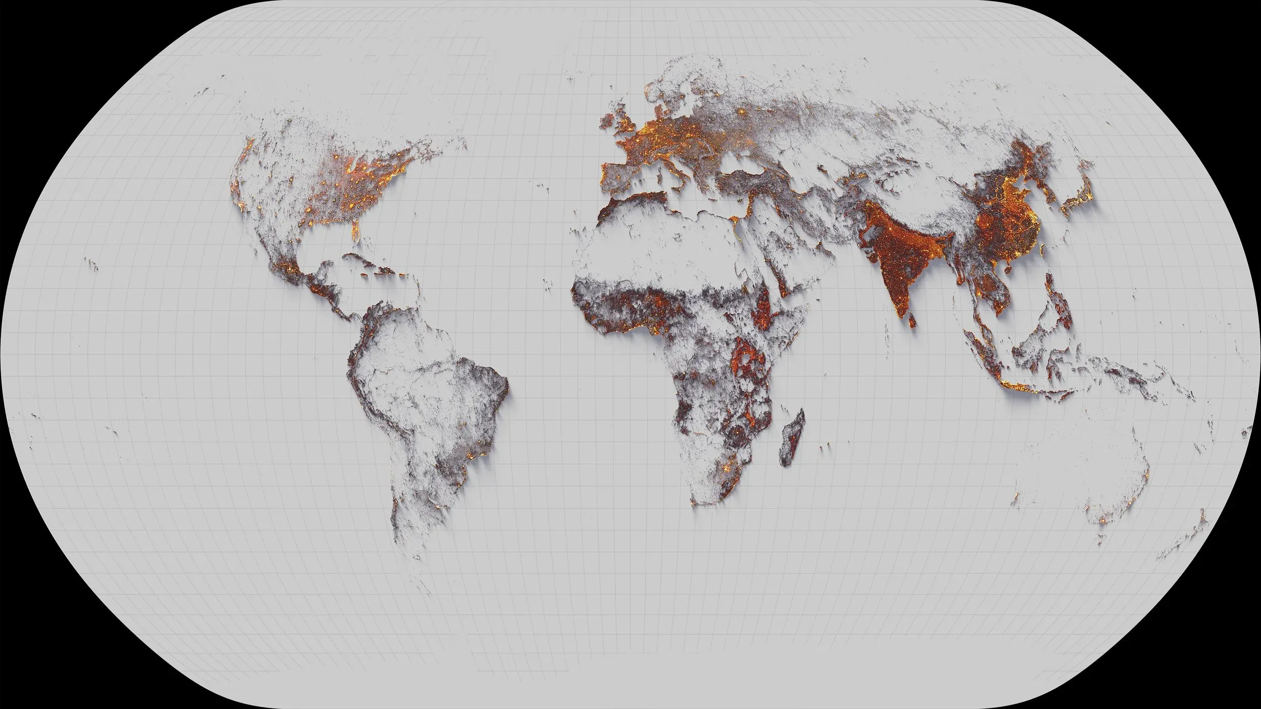 Humanity's planetary embrace - 7.9 billion people across the globe