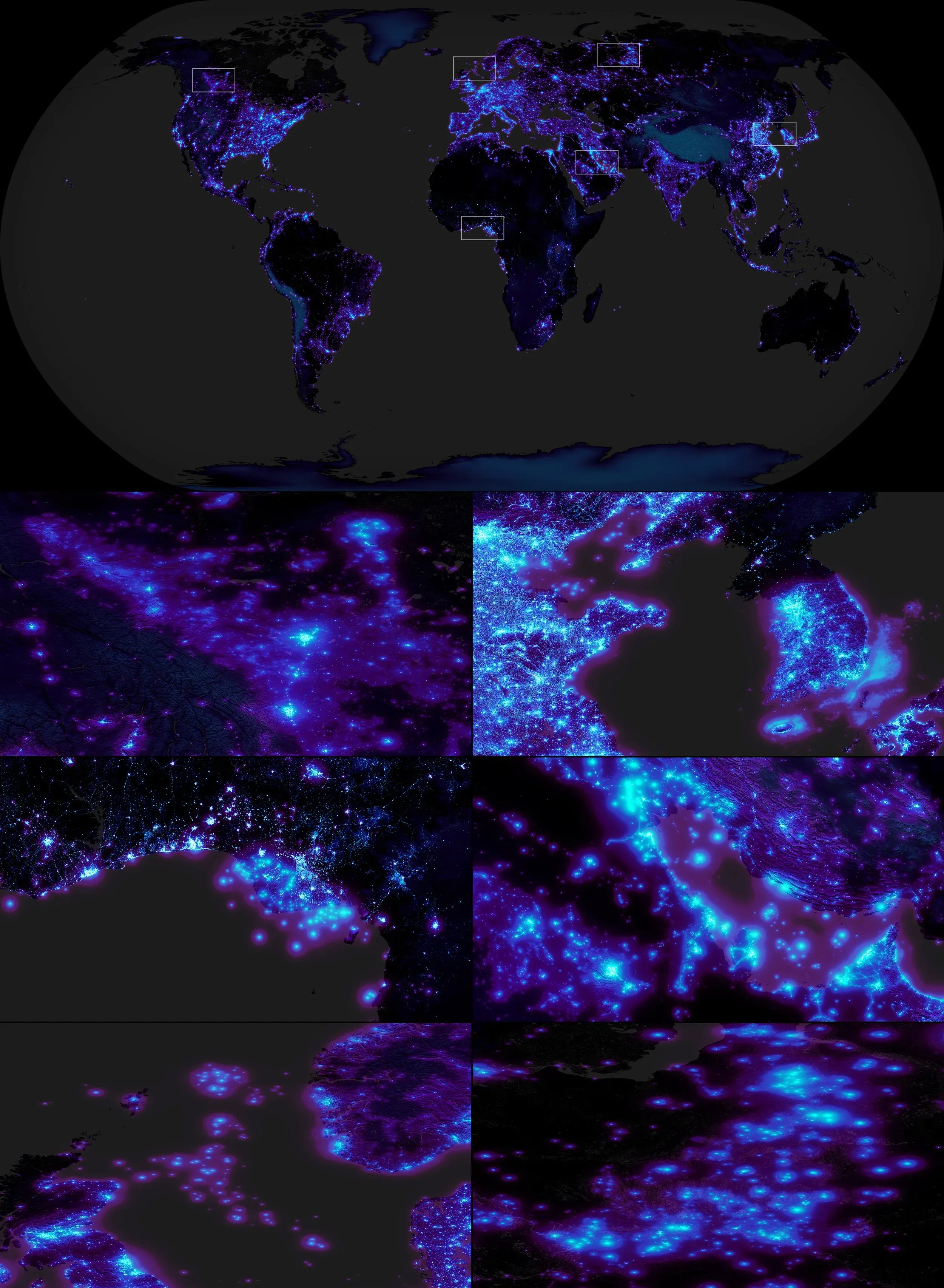 Global light pollution as a proxy for the Anthroposphere