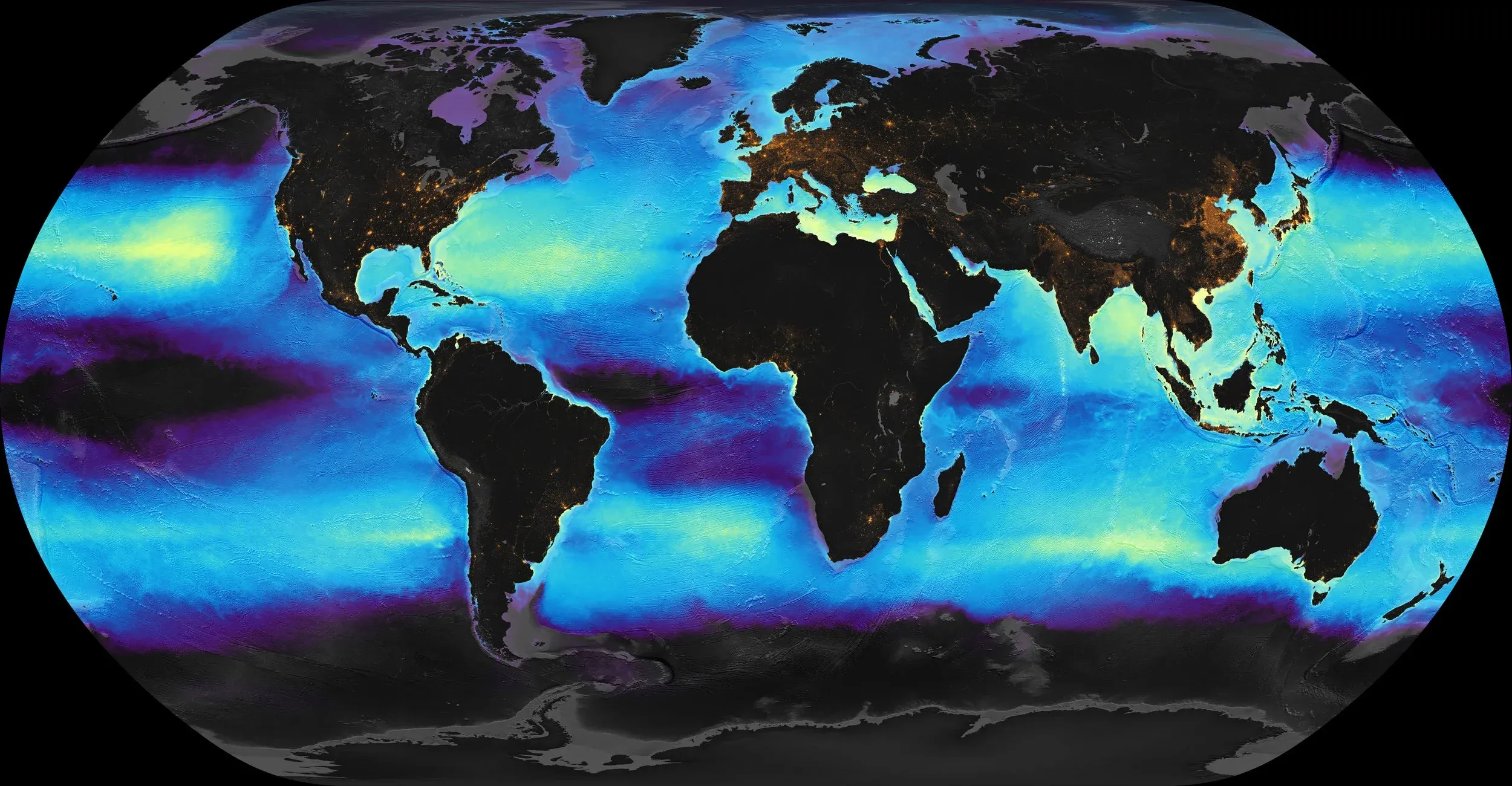 Plastic pollution concentrations in the world's oceans