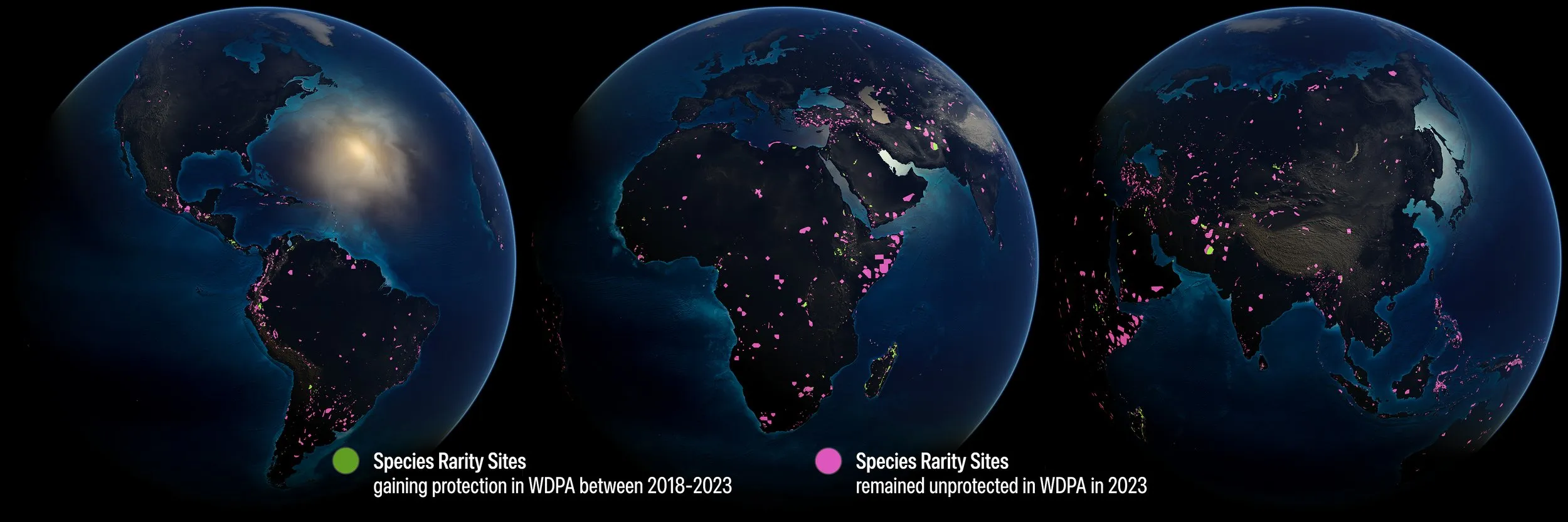 Expansion of protection in species rarity sites (2018–2023)