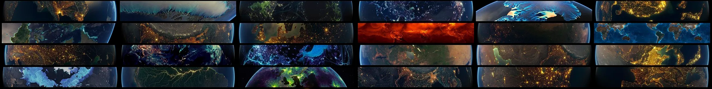 Composite mosaic of Earth's diverse ecosystems and terrain