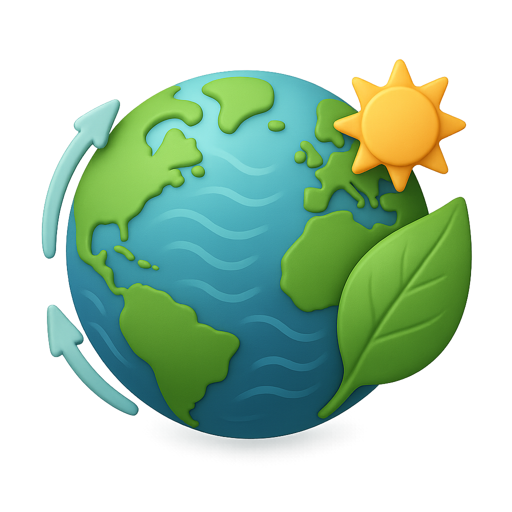 Gaia — Earth with leaf and sun