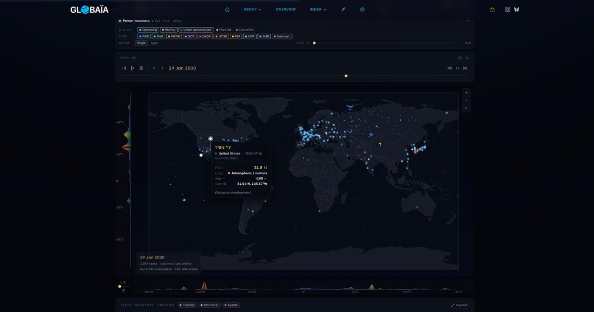 Nuclear Tests & Power Reactors — screenshot