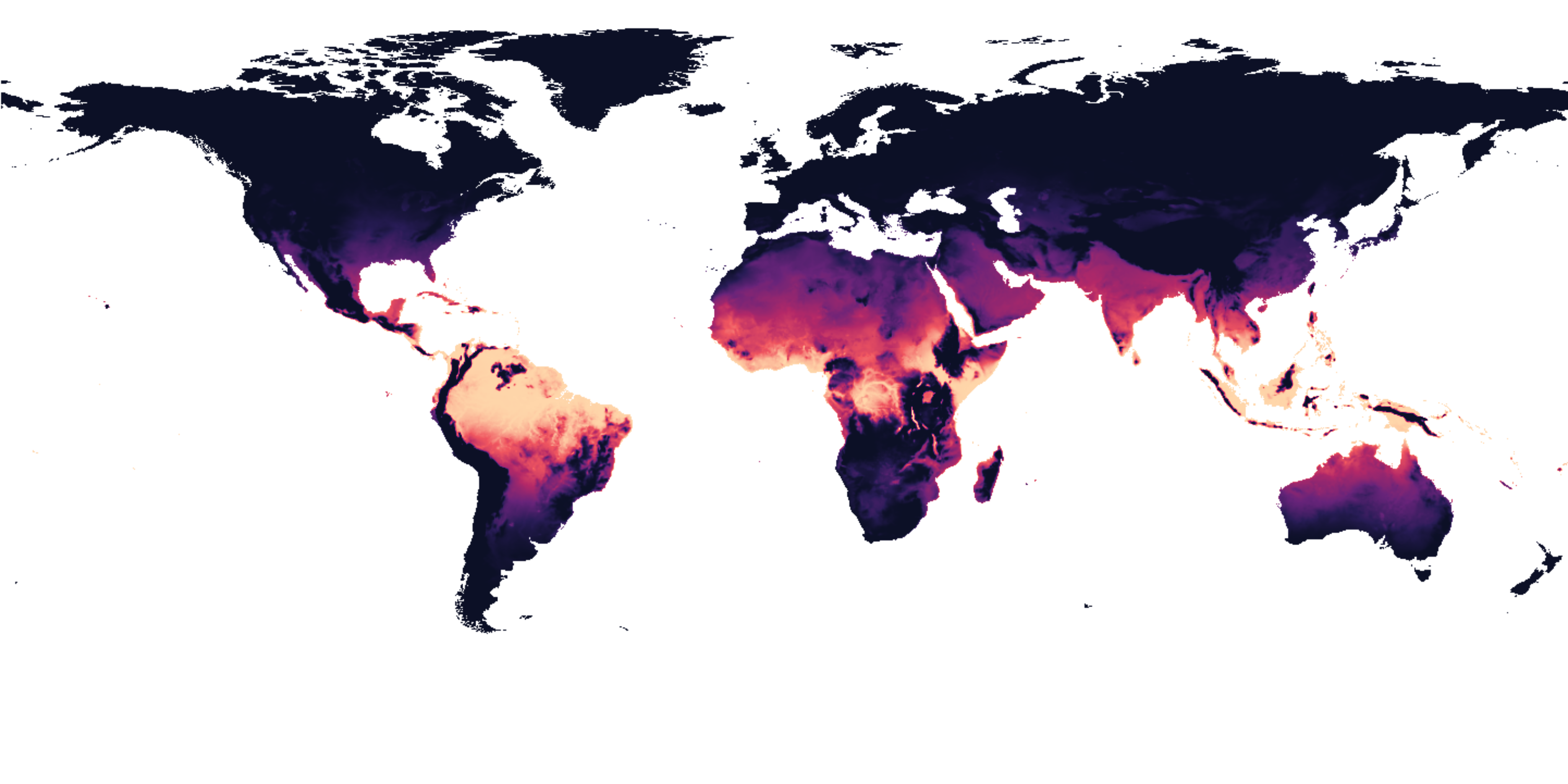 Tropical nights per year, 1970s