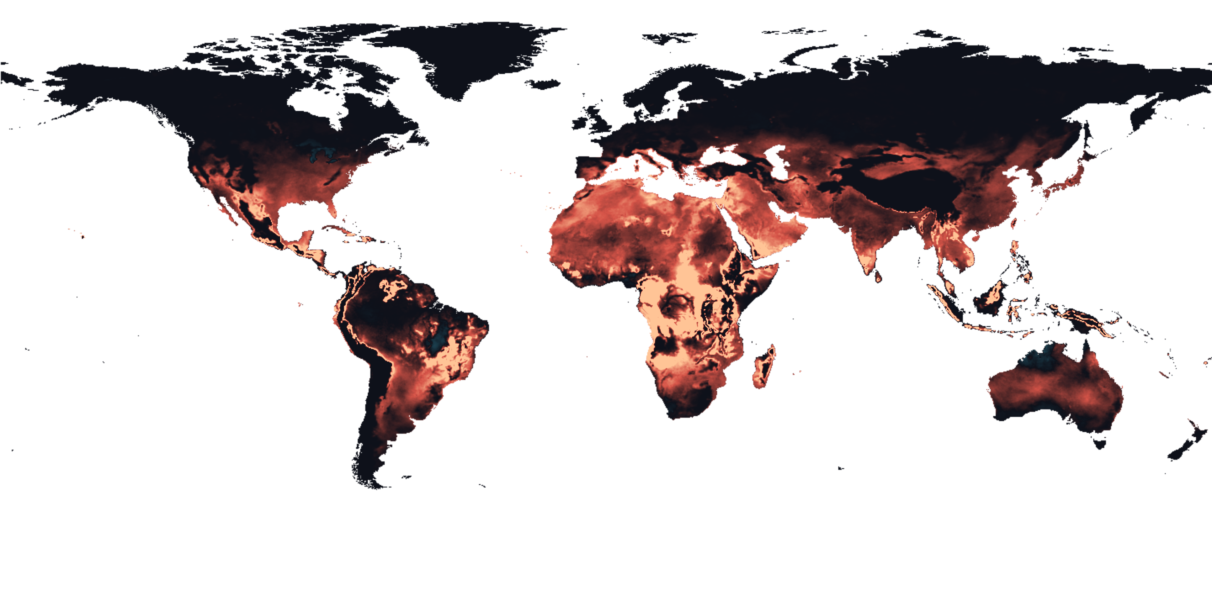 Change in tropical nights per year, 2015–2024 minus the 1970s